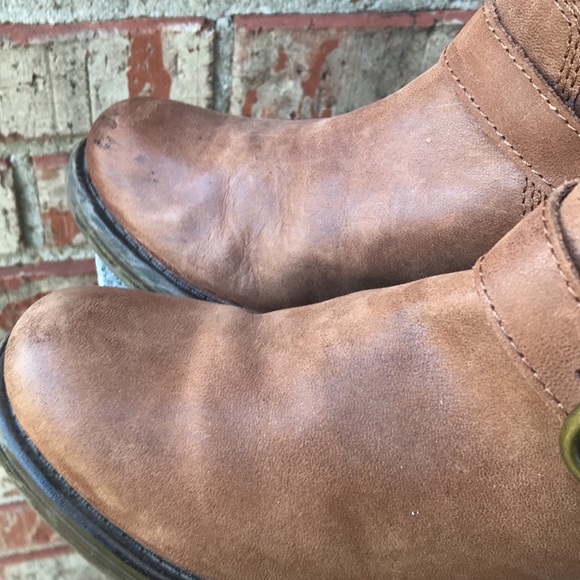 🚨B2G1 LUCKY BRAND Brown Tan Leather Ankle Boots - Picture 3 of 11